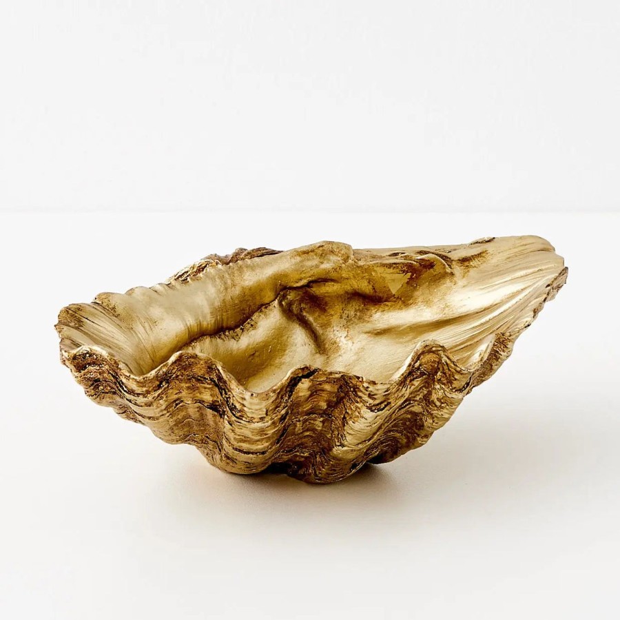 GigiandTom Resin Clam Sculpture Small Gold | Decorative Objects & Trays