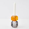 GigiandTom Edgy Crystal Taper Candle Holder Amber Smoke | Candle Holders