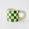 GigiandTom Checkerboard Ceramic Mug Green | Mugs & Teacups